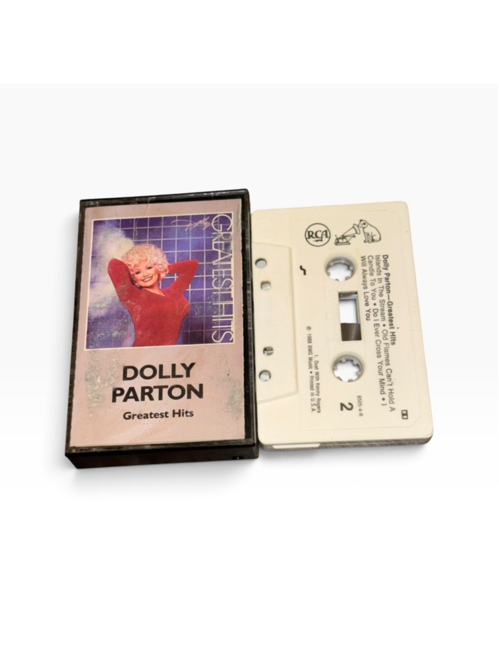 Dolly Parton Greatest Hits Cassette Tape Beige Black One Size Vintage 1988